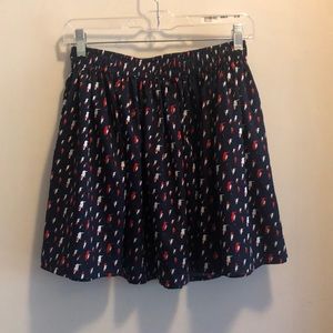 Mini Skirt - Bird Design (Navy Blue)